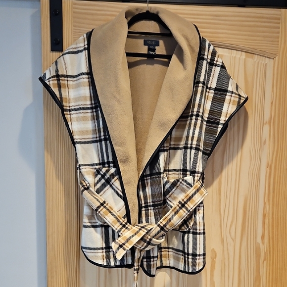 Coldwater Creek Jackets & Blazers - Plaid Tan and Black Women's Jacket